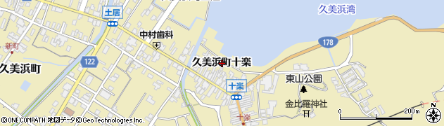 京都府京丹後市久美浜町十楽周辺の地図