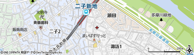 川崎諏訪郵便局 ＡＴＭ周辺の地図