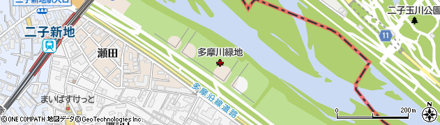 多摩川緑地（瀬田地区）周辺の地図