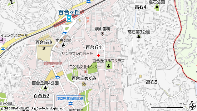 〒215-0011 神奈川県川崎市麻生区百合丘の地図