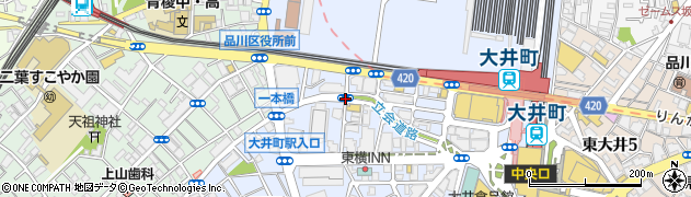品川区役所入口周辺の地図