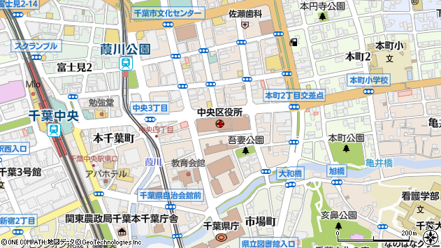 〒260-0000 千葉県千葉市中央区（以下に掲載がない場合）の地図