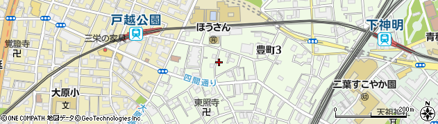 東京都品川区豊町周辺の地図
