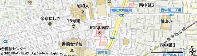 昭和大学医学部　生化学教室周辺の地図