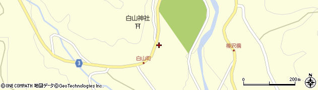 岐阜県中津川市川上（白山）周辺の地図