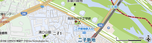 二子神社周辺の地図