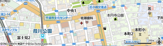 千葉県千葉市中央区中央2丁目周辺の地図