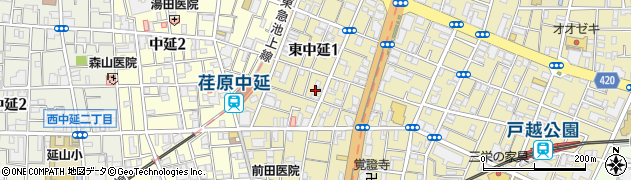 東京都品川区東中延1丁目周辺の地図