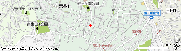 神奈川県川崎市多摩区栗谷周辺の地図