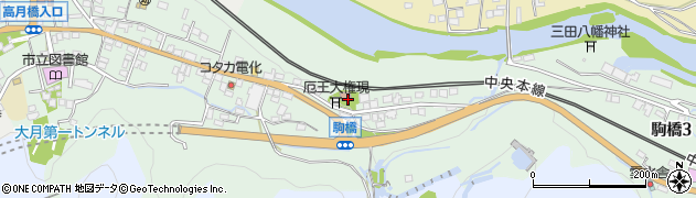 山梨県大月市駒橋周辺の地図