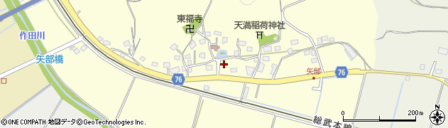 千葉県山武市矢部周辺の地図