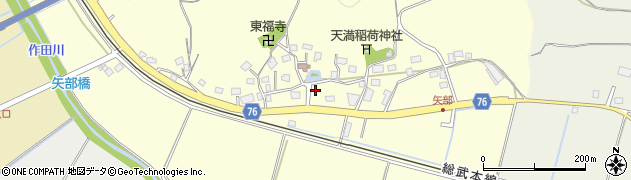 千葉県山武市矢部周辺の地図