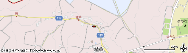 千葉県山武市植草周辺の地図