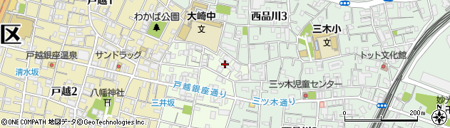 東京都品川区豊町1丁目2周辺の地図