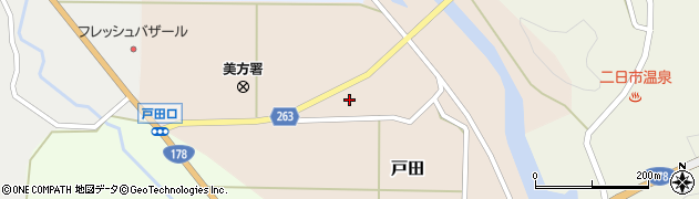 兵庫県美方郡新温泉町戸田周辺の地図