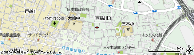 東京都品川区西品川3丁目13-21周辺の地図