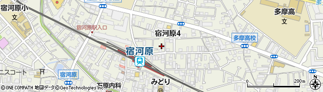 神奈川県川崎市多摩区宿河原周辺の地図
