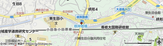 生田根岸跨線橋下公園周辺の地図