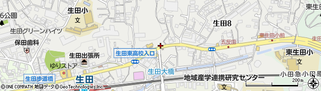 生田交番前周辺の地図