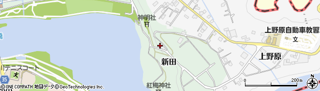 山梨県上野原市新田123周辺の地図