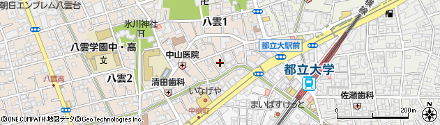 東京都目黒区八雲1丁目6周辺の地図