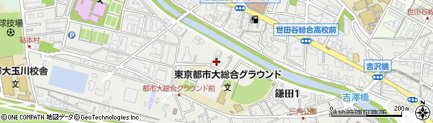 東京都世田谷区鎌田周辺の地図
