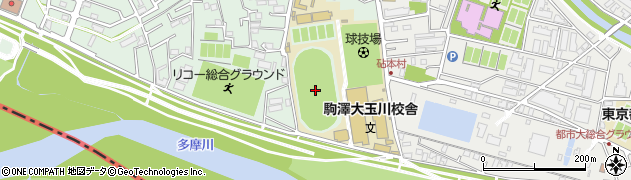 駒澤大学玉川校舎グラウンド周辺の地図