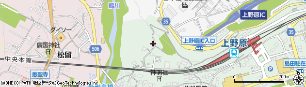 山梨県上野原市新田1288周辺の地図