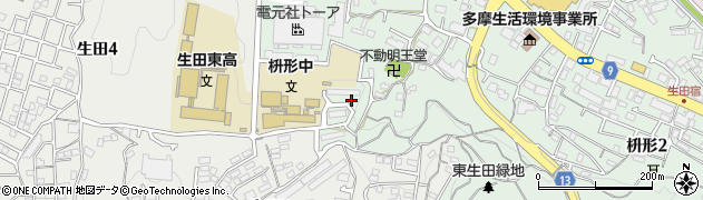生田明王公園周辺の地図
