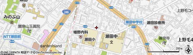 東京都世田谷区瀬田2丁目周辺の地図