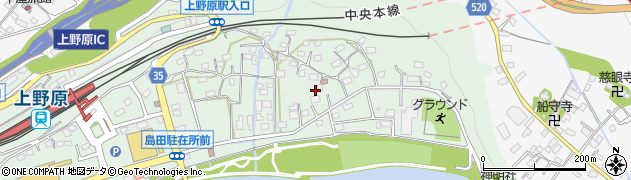 山梨県上野原市新田415周辺の地図
