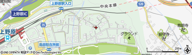 山梨県上野原市新田408周辺の地図