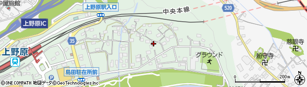 山梨県上野原市新田411周辺の地図