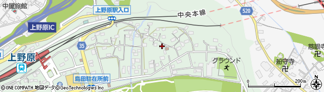 山梨県上野原市新田417周辺の地図