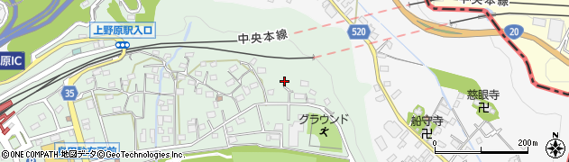 山梨県上野原市新田360周辺の地図