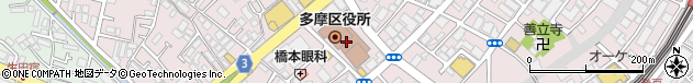 神奈川県川崎市多摩区周辺の地図