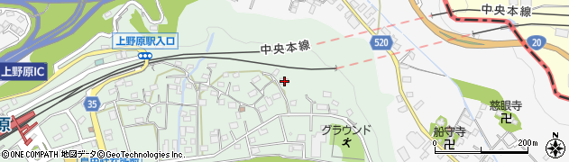 山梨県上野原市新田394周辺の地図
