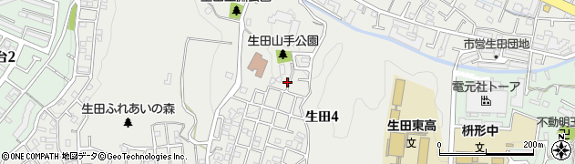 神奈川県川崎市多摩区生田周辺の地図