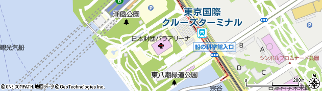 日本財団パラアリーナ周辺の地図