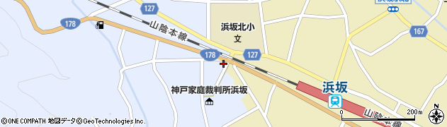 兵庫県美方郡新温泉町浜坂2604周辺の地図