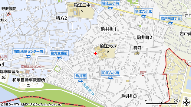 〒201-0016 東京都狛江市駒井町の地図