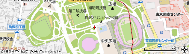 東京都世田谷区駒沢公園周辺の地図