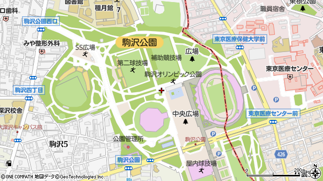 〒154-0013 東京都世田谷区駒沢公園の地図