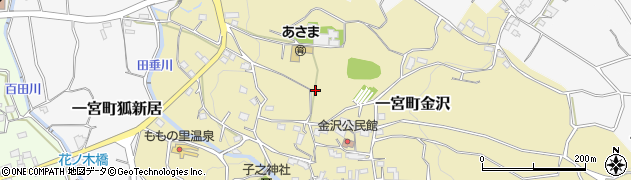 山梨県笛吹市一宮町金沢周辺の地図