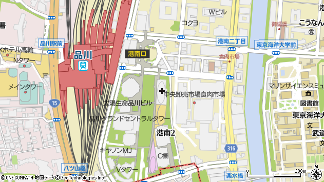 〒108-6016 東京都港区港南 品川インターシティＡ棟（１６階）の地図