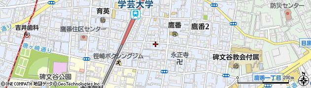 東京都目黒区鷹番周辺の地図