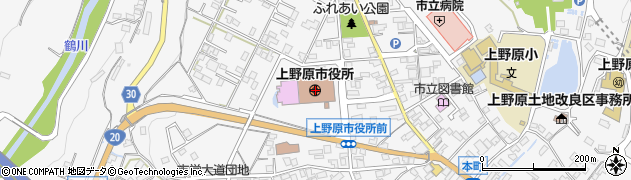 上野原市役所　経済課周辺の地図
