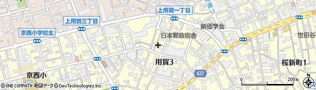 東京都世田谷区用賀3丁目周辺の地図