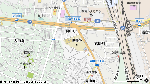 〒914-0044 福井県敦賀市岡山町の地図