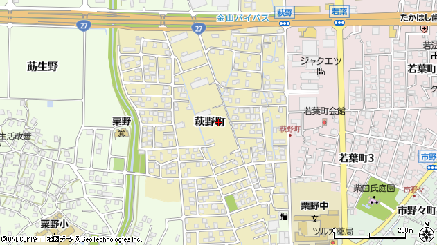 〒914-0142 福井県敦賀市萩野町の地図